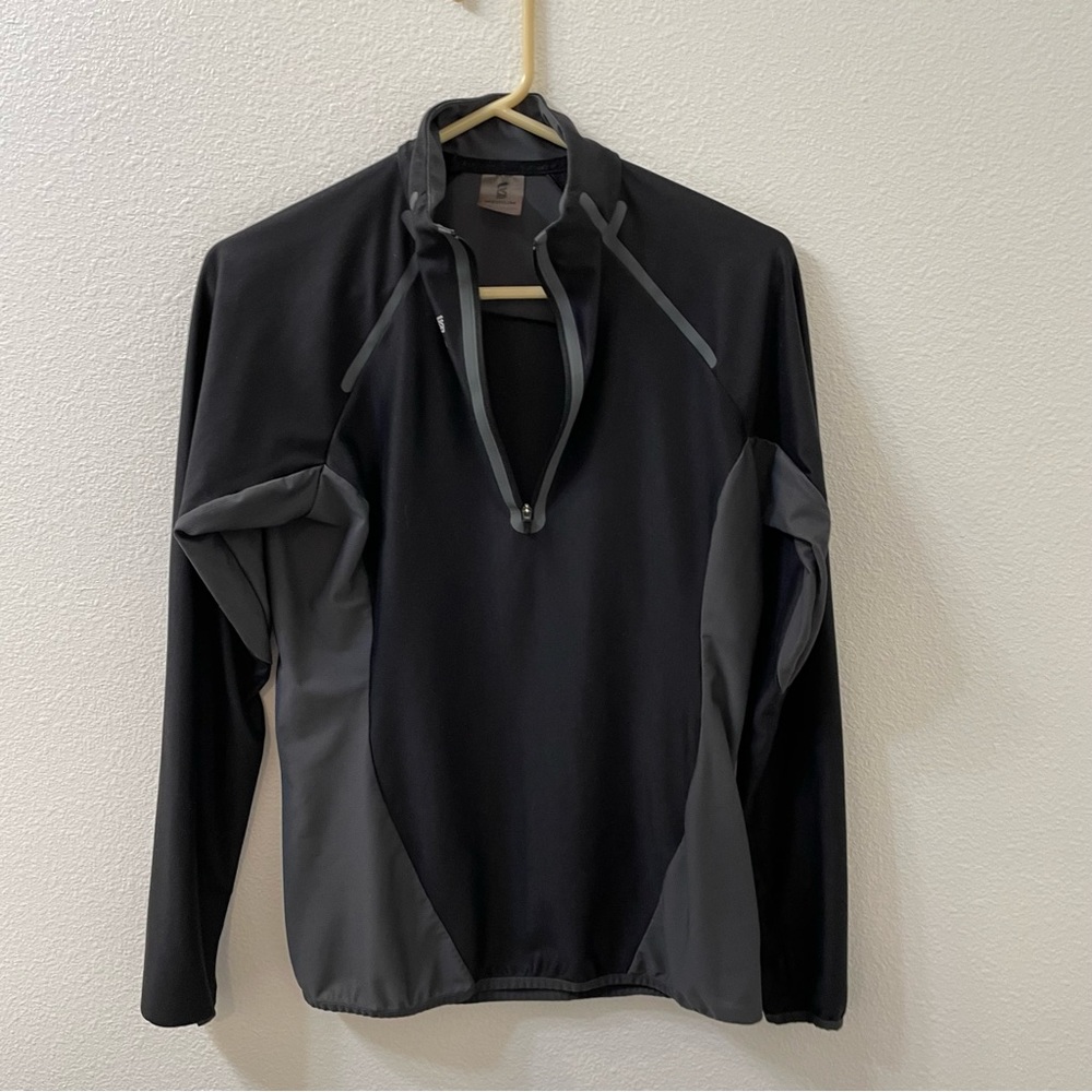 Second skin quarter zip jacket black gray medium